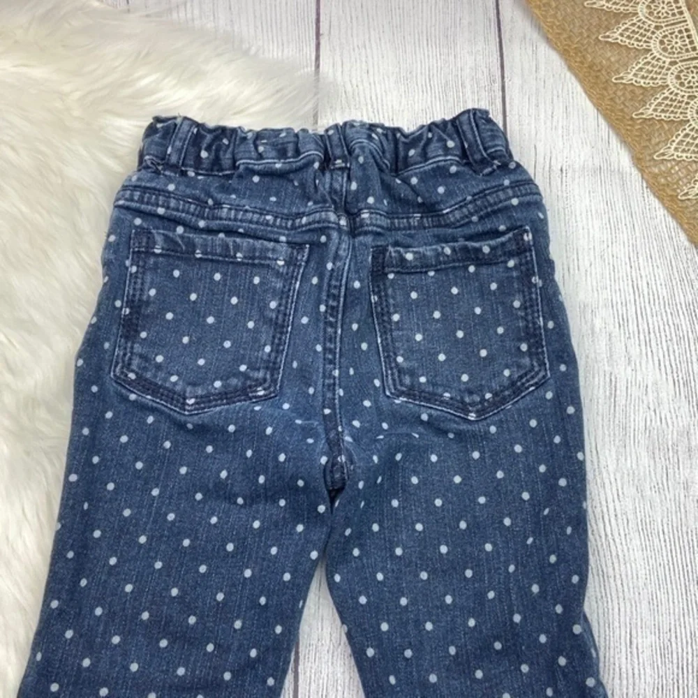 Arizona Jeans Co Skinny Jeans Toddler Girls Size 4T Polka Dot Blue Denim